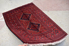 4.10 x 3.4 Ft Bokhara Rug Turkmen 100% Wool Afghan Veg dyes Handmade bukhara Pattern Turkmen Oriental Rug