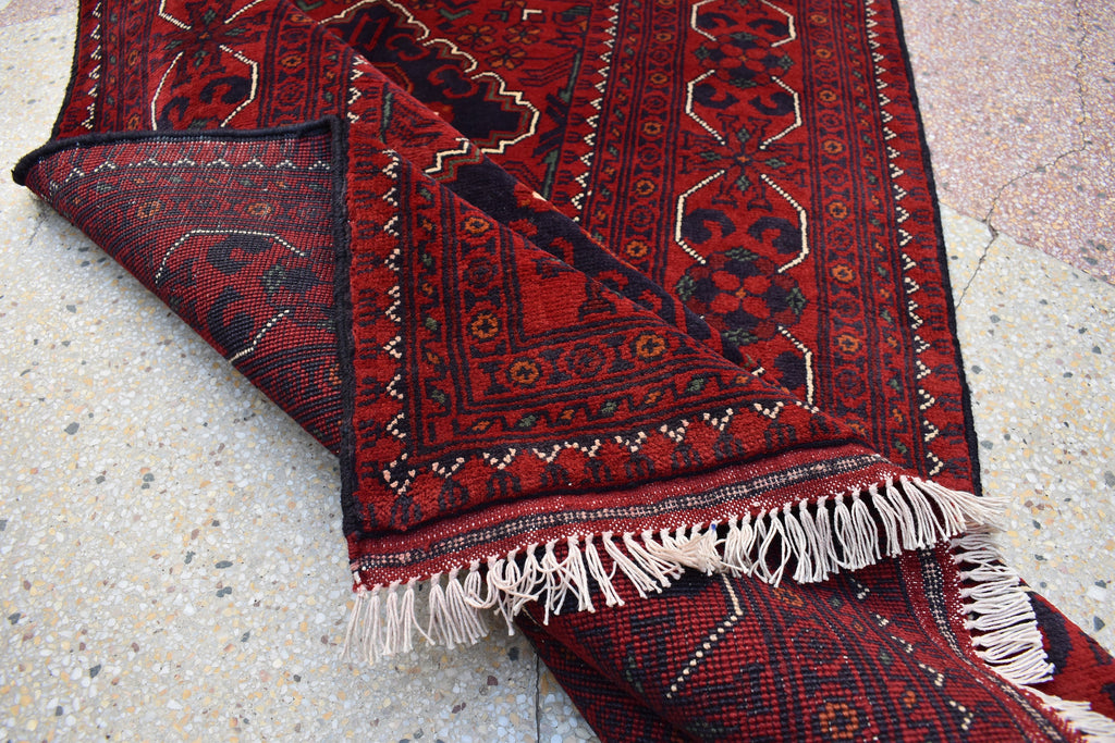4.10 x 3.4 Ft Bokhara Rug Turkmen 100% Wool Afghan Veg dyes Handmade bukhara Pattern Turkmen Oriental Rug