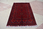 3x5 Bukhara Red Rug Turkmen 100% Wool Afghan Handwoven Rug, Natural Veg dyes, Rug for Living Room, Rug for Bedroom 5.2 x 3.5