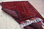 3x5 Bukhara Red Rug Turkmen 100% Wool Afghan Handwoven Rug, Natural Veg dyes, Rug for Living Room, Rug for Bedroom 5.2 x 3.5