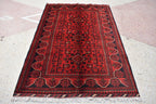 3x5 Bukhara Rug Turkmen 100% Wool Afghan Veg dyes Handmade Bukhara Pattern Turkmen Oriental Rug, Bedroom Rug, Living Room Rug 5.0x3.4 ft