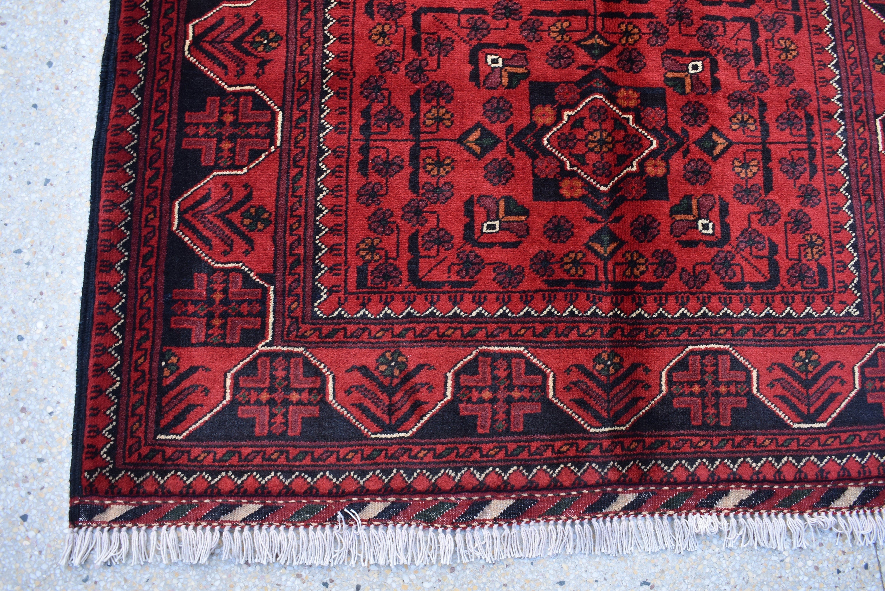 3x5 Bukhara Rug Turkmen 100% Wool Afghan Veg dyes Handmade Bukhara Pattern Turkmen Oriental Rug, Bedroom Rug, Living Room Rug 5.0x3.4 ft