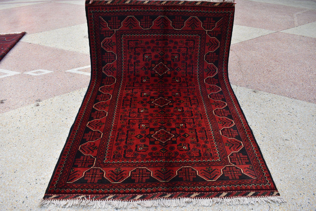 3x5 Bukhara Rug Turkmen 100% Wool Afghan Veg dyes Handmade Bukhara Pattern Turkmen Oriental Rug, Bedroom Rug, Living Room Rug 5.0x3.4 ft