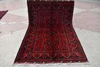 3x5 Bukhara Rug Turkmen 100% Wool Afghan Veg dyes Handmade Bukhara Pattern Turkmen Oriental Rug, Bedroom Rug, Living Room Rug 5.0x3.4 ft