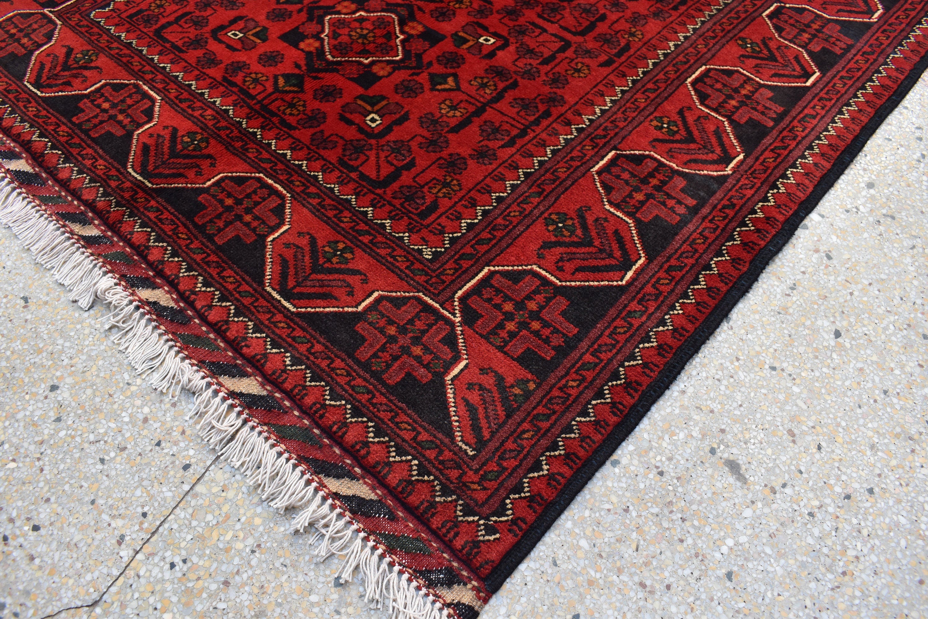 3x5 Bukhara Rug Turkmen 100% Wool Afghan Veg dyes Handmade Bukhara Pattern Turkmen Oriental Rug, Bedroom Rug, Living Room Rug 5.0x3.4 ft