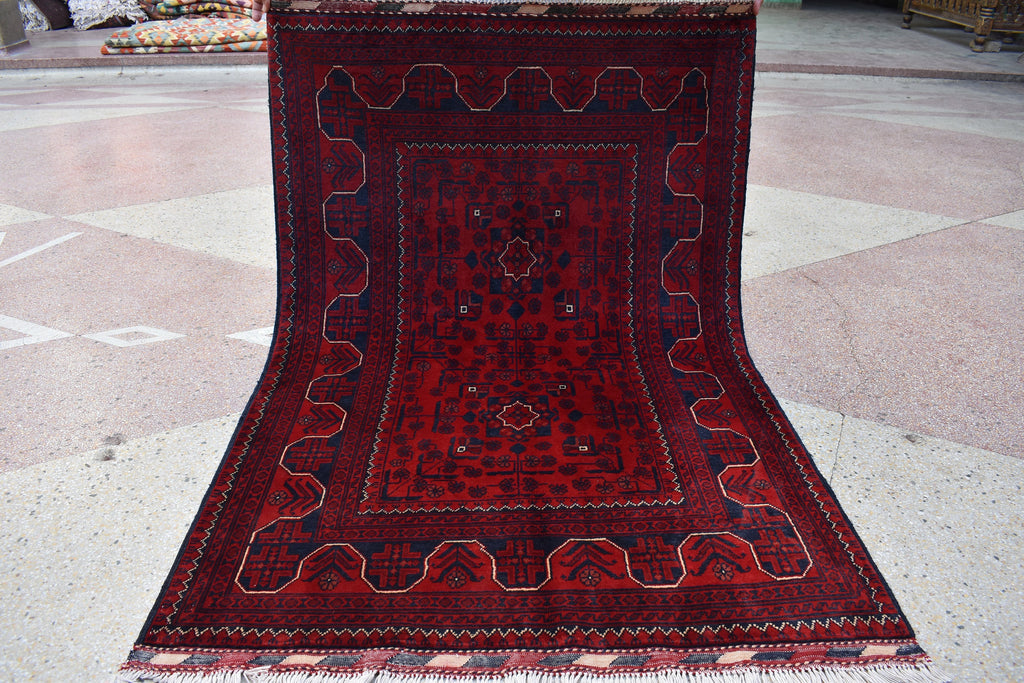 3x5 Bokhara Rug Turkmen 100% Wool Afghan Veg dyes Handmade Oriental Pattern Turkmen Rug, Rugs For Living Room-Bedroom Rug