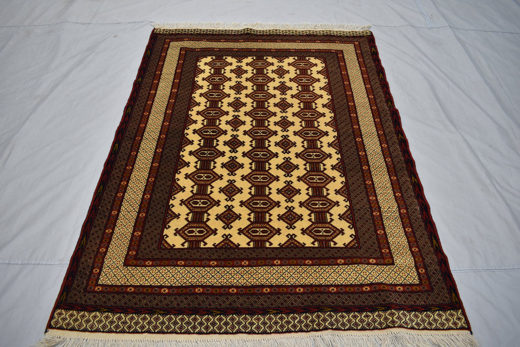 5.4x3.10 Ft Afghan Handmade Rug,100% Wool rug, Rugs For Living Room, Bedroom Rug , Yamood Pattern, Herati Oriental Rug