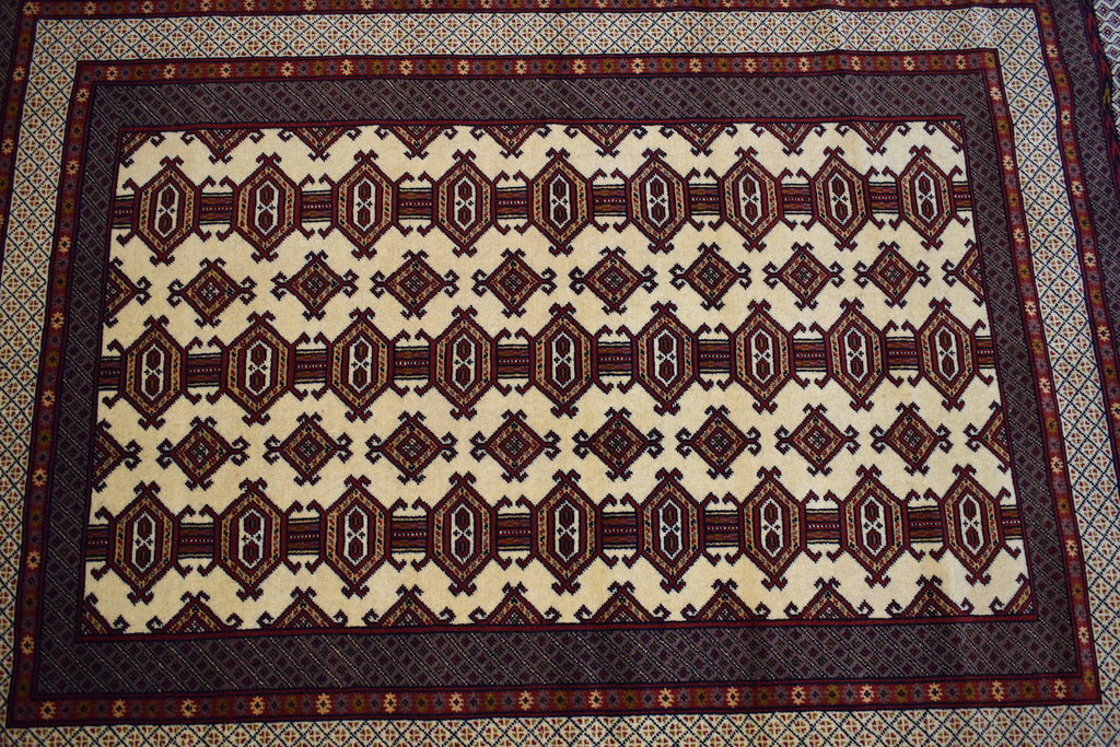 5.4x3.10 Ft Afghan Handmade Rug,100% Wool rug, Rugs For Living Room, Bedroom Rug , Yamood Pattern, Herati Oriental Rug