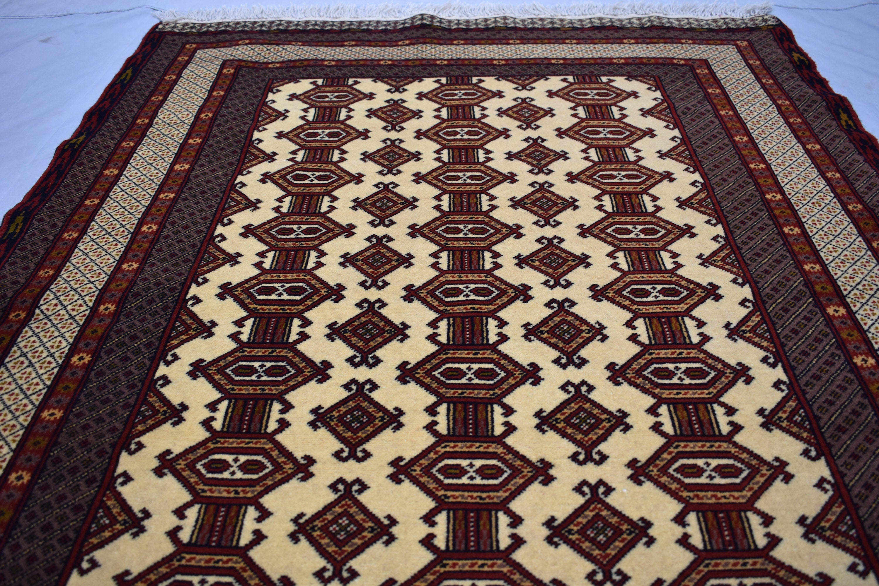 5.4x3.10 Ft Afghan Handmade Rug,100% Wool rug, Rugs For Living Room, Bedroom Rug , Yamood Pattern, Herati Oriental Rug