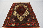 6.5x4.1 ft Oriental Rug, Fine Quality Handmade Afghan Rug, Medallion Design Floral Patterns Turkmen Soft Wool Rug, Rug for Living Room,