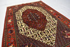 6.5x4.1 ft Oriental Rug, Fine Quality Handmade Afghan Rug, Medallion Design Floral Patterns Turkmen Soft Wool Rug, Rug for Living Room,