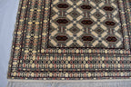 SALE – 6x4 Ft Afghan Turkmen Gargi Rug | Handmade 100% Wool Yamood Pattern Carpet | Antique Turkoman Oriental Rug for Living Room Decor