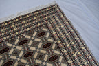 SALE – 6x4 Ft Afghan Turkmen Gargi Rug | Handmade 100% Wool Yamood Pattern Carpet | Antique Turkoman Oriental Rug for Living Room Decor