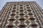 SALE – 6x4 Ft Afghan Turkmen Gargi Rug | Handmade 100% Wool Yamood Pattern Carpet | Antique Turkoman Oriental Rug for Living Room Decor