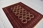 Antique Zahir Shahi Rug – Vintage Afghan Turkman Herati Yamoot Design | Handmade 100% Wool Oriental Rug | 6x4 Living Room Carpet 175x128cm