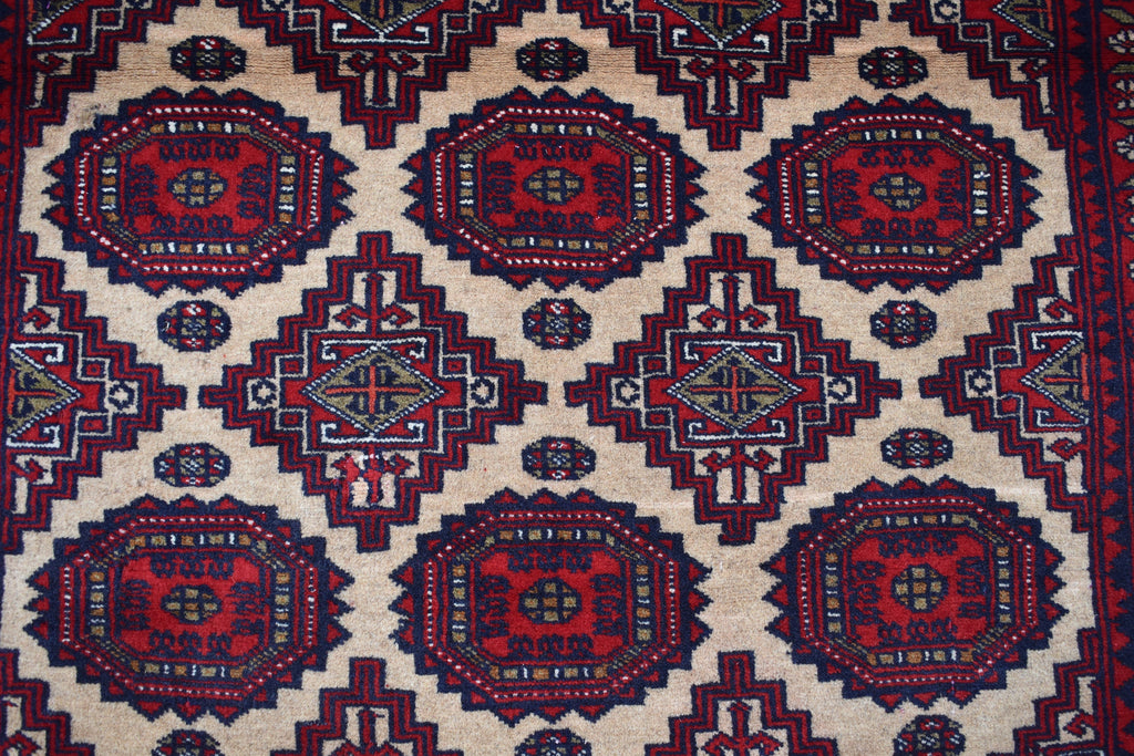 Antique Zahir Shahi Rug – Vintage Afghan Turkman Herati Yamoot Design | Handmade 100% Wool Oriental Rug | 6x4 Living Room Carpet 175x128cm