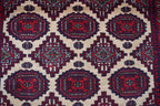 Antique Zahir Shahi Rug – Vintage Afghan Turkman Herati Yamoot Design | Handmade 100% Wool Oriental Rug | 6x4 Living Room Carpet 175x128cm