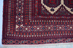 Antique Zahir Shahi Rug – Vintage Afghan Turkman Herati Yamoot Design | Handmade 100% Wool Oriental Rug | 6x4 Living Room Carpet 175x128cm
