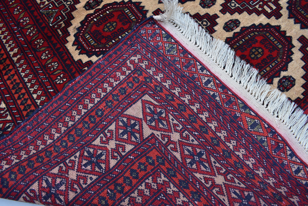 Antique Zahir Shahi Rug – Vintage Afghan Turkman Herati Yamoot Design | Handmade 100% Wool Oriental Rug | 6x4 Living Room Carpet 175x128cm