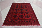 8x5 Bokhara Rug Turkmen 100% Wool Afghan Veg Dyes Handmade Bukhara Pattern Area Rug Turkmen Oriental Rug, Living Room Rug 7.11x5.7 Ft
