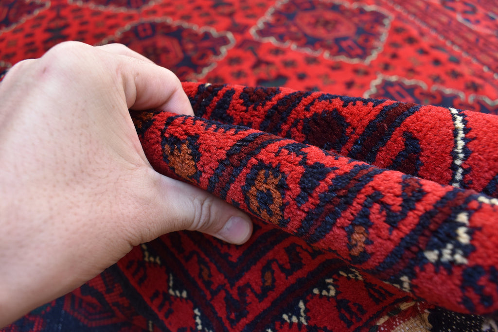 8x5 Bokhara Rug Turkmen 100% Wool Afghan Veg Dyes Handmade Bukhara Pattern Area Rug Turkmen Oriental Rug, Living Room Rug 7.11x5.7 Ft