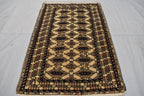 3.10 x 2.8 Ft Vintage Afghan Rug Zahir Shahi Pattern Turkoman Weave Fine Quality Carpet Traditional Herati Rug Super High Quality Rug
