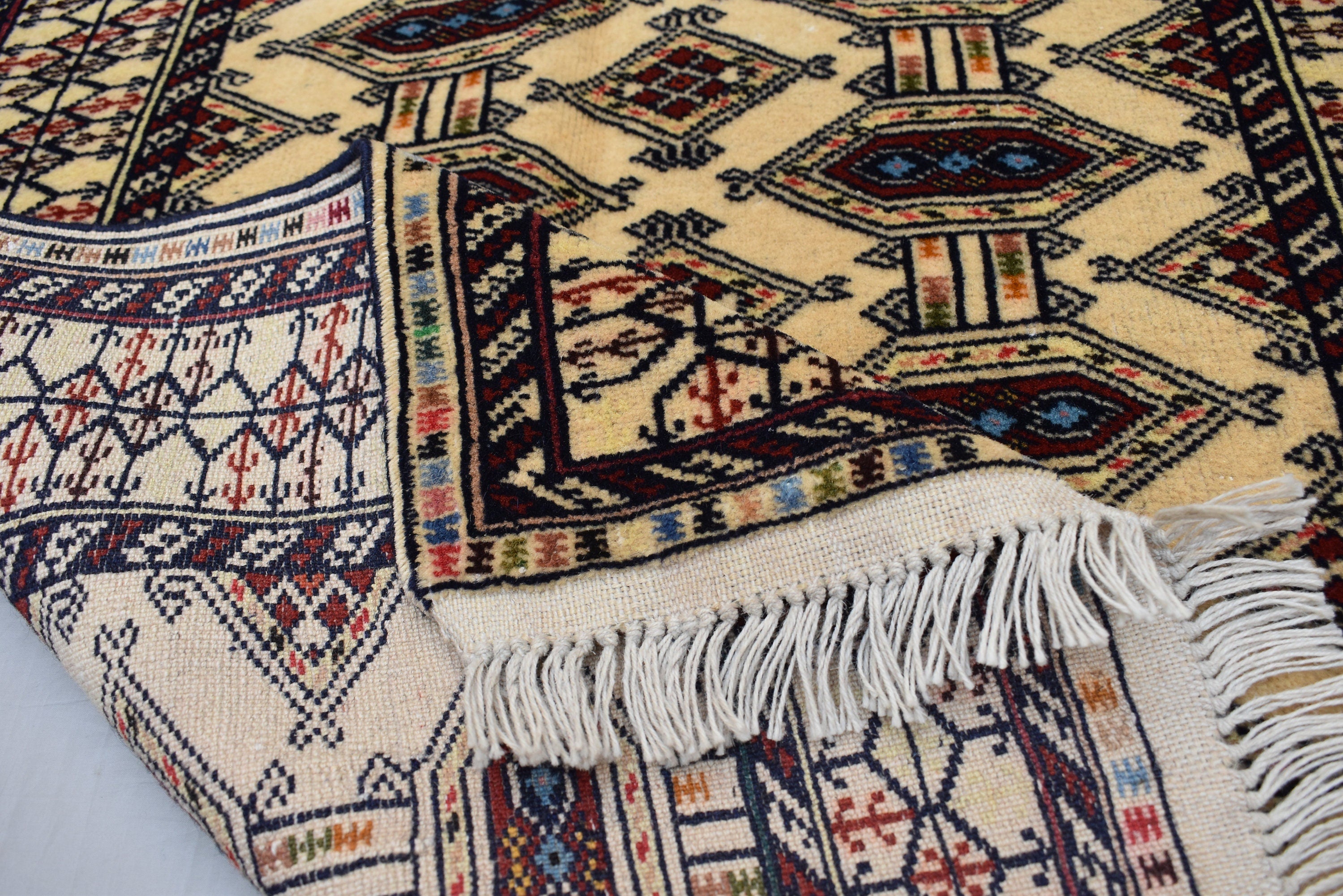 3.10 x 2.8 Ft Vintage Afghan Rug Zahir Shahi Pattern Turkoman Weave Fine Quality Carpet Traditional Herati Rug Super High Quality Rug