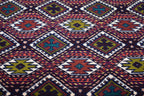 Vintage Area Rug, 7.0 x 4.6 Ft, Gorgeous Handmade Afghan Turkmen Bostan Goll 100% Wool Traditional Flat WeaveAfghan rug, Vintage afghan rug