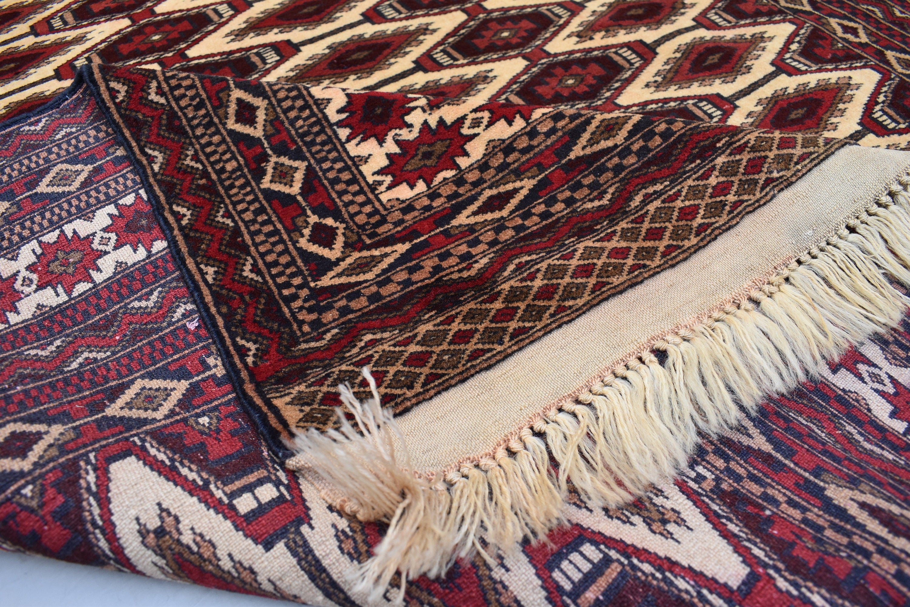 5x4Ft, Vintage Afghan Turkmen Zahir Shahi Rug | Handmade Wool Antique Oriental Area Carpet |Turkoman Tribal Decor, Collectible Rug 195x144cm