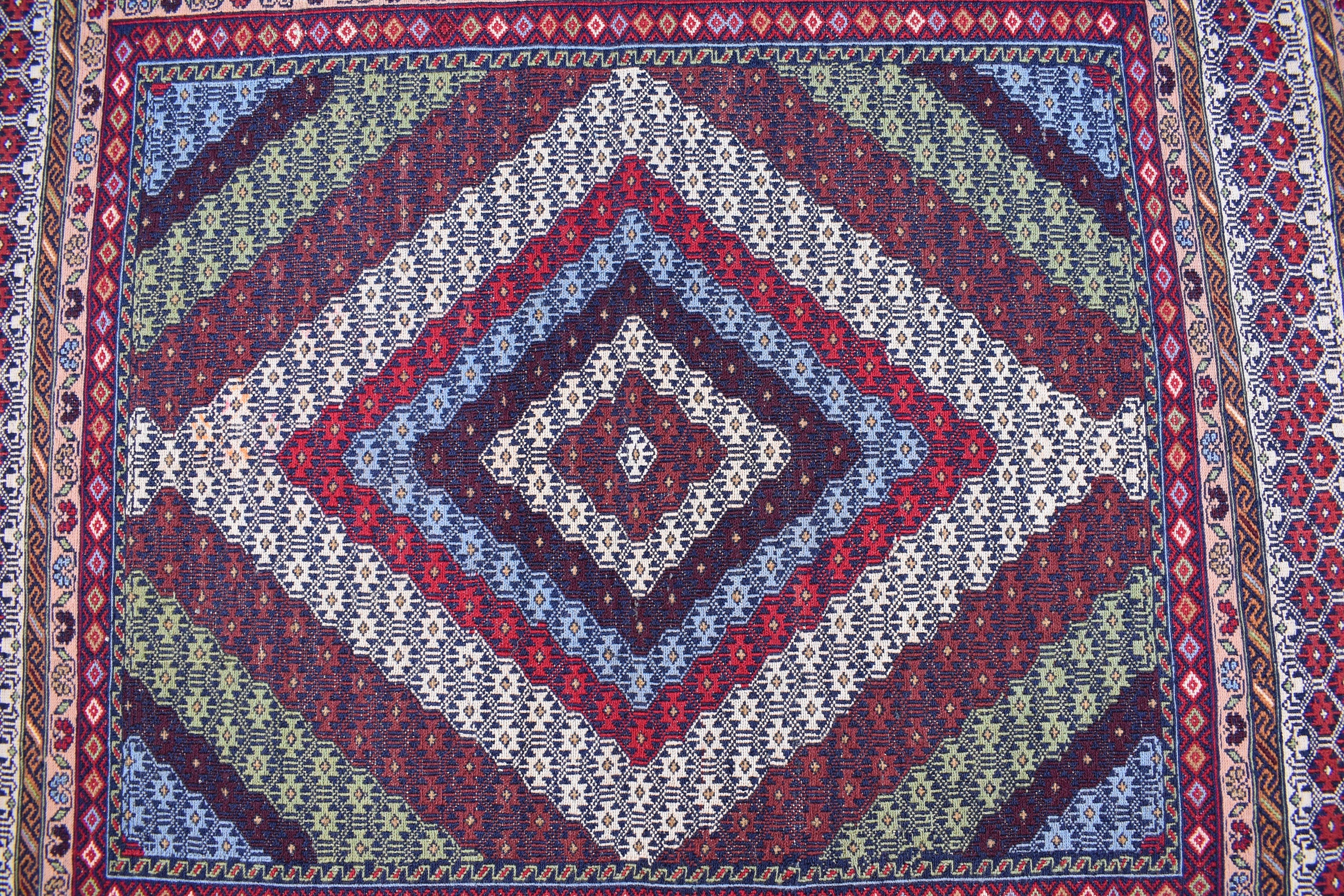 Vintage Sumak Kilim, 6.3x4 Ft, Rugs For Living Room, Bedroom, Dining Room, Collective Rare Rug, Natural Wool, Wall Hanging Decorative Rug
