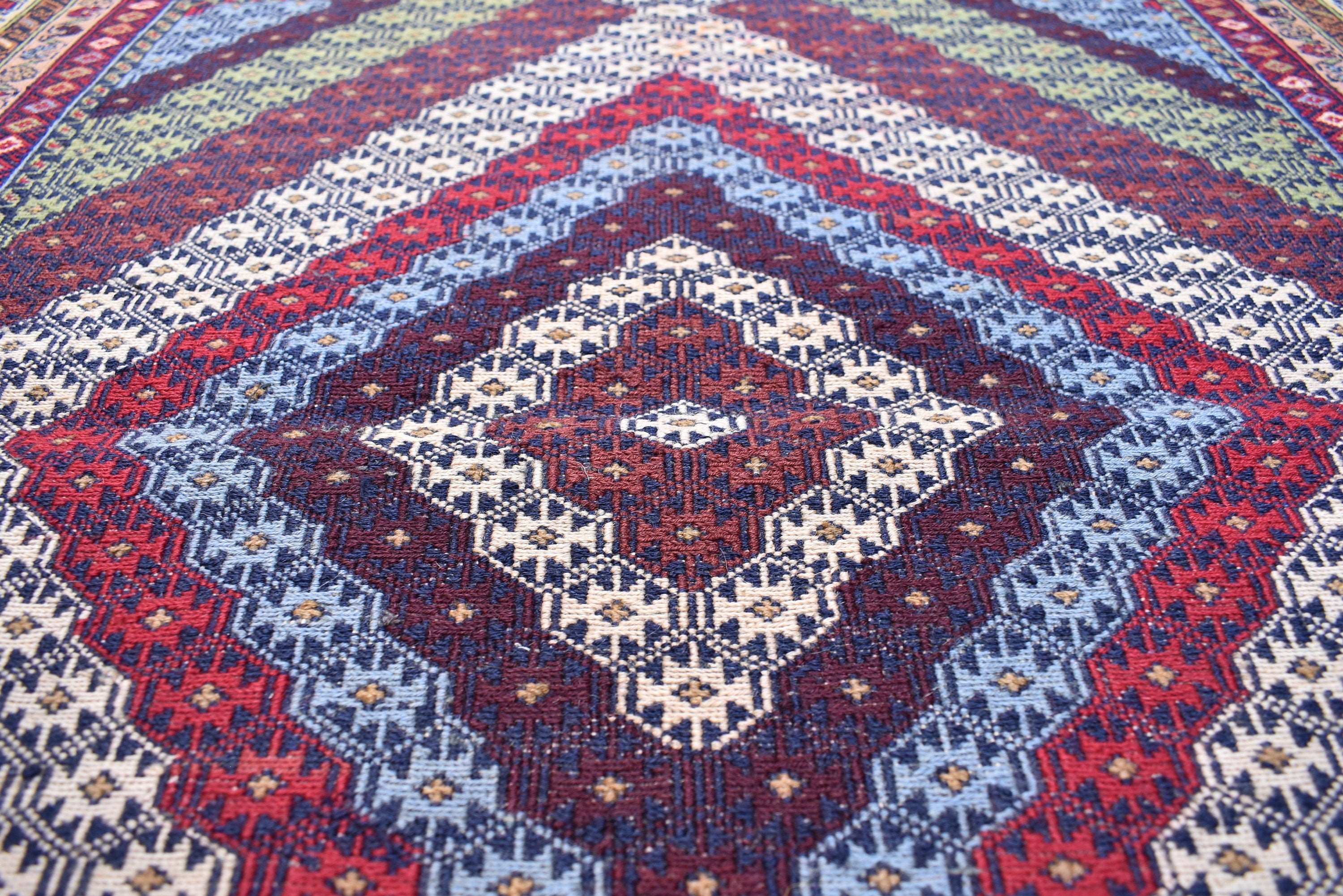 Vintage Sumak Kilim, 6.3x4 Ft, Rugs For Living Room, Bedroom, Dining Room, Collective Rare Rug, Natural Wool, Wall Hanging Decorative Rug