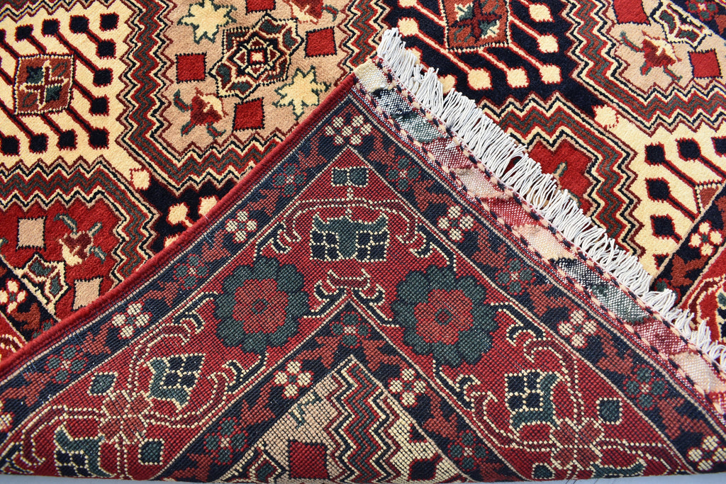 5x3 Burgundy and Beige Afghan Handmade Tribal Handwoven Carpet, Medium Size Rug For Bedroom, Office, Living Room, Eclectic Interiors