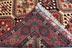 5x3 Burgundy and Beige Afghan Handmade Tribal Handwoven Carpet, Medium Size Rug For Bedroom, Office, Living Room, Eclectic Interiors