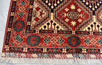 5x3 Burgundy and Beige Afghan Handmade Tribal Handwoven Carpet, Medium Size Rug For Bedroom, Office, Living Room, Eclectic Interiors