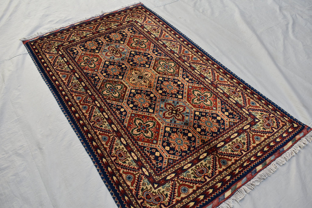 3x5 Kashi Handwoven Afghan Rug, Oriental Tribal Wool Rug, Multicolors Vibrant Rug, Living room Rug, Hallway Rug, Bedroom Rug Free shipping