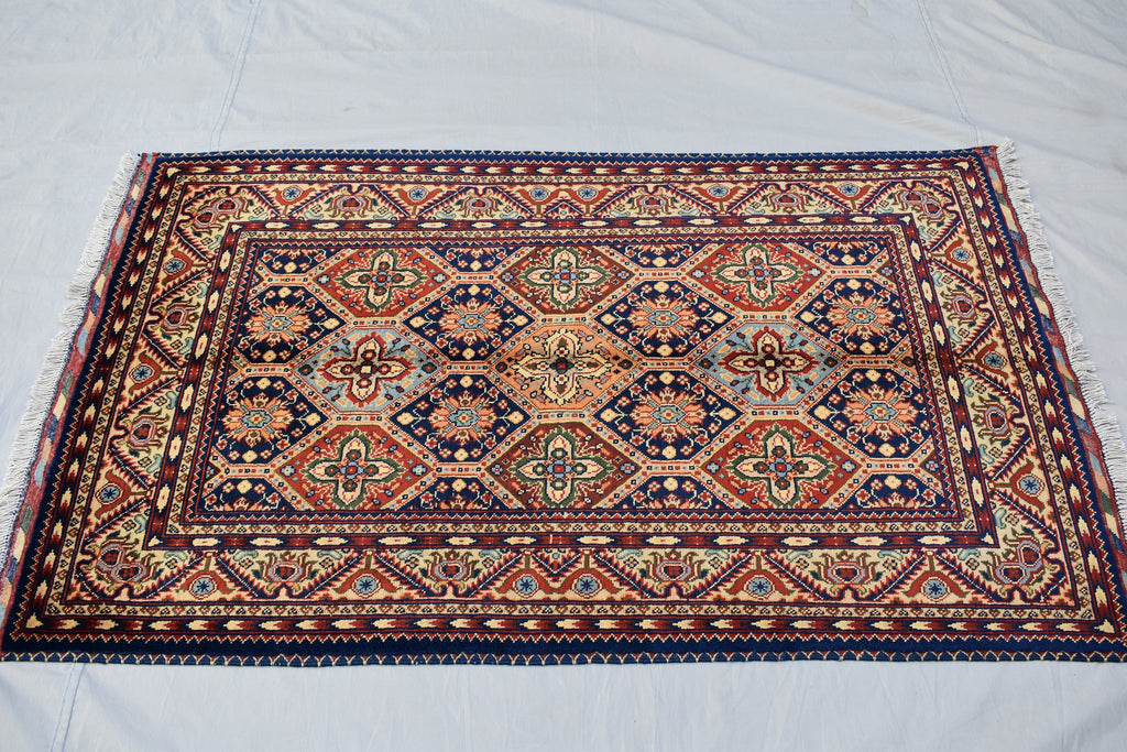 3x5 Kashi Handwoven Afghan Rug, Oriental Tribal Wool Rug, Multicolors Vibrant Rug, Living room Rug, Hallway Rug, Bedroom Rug Free shipping