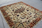 5x7Ft, Afghan Kashmiri Wool Rug | High Pile Soft Wool Tribal Floral Carpet | Handmade Turkoman Oriental Area Rug for Living Room, Bedroom