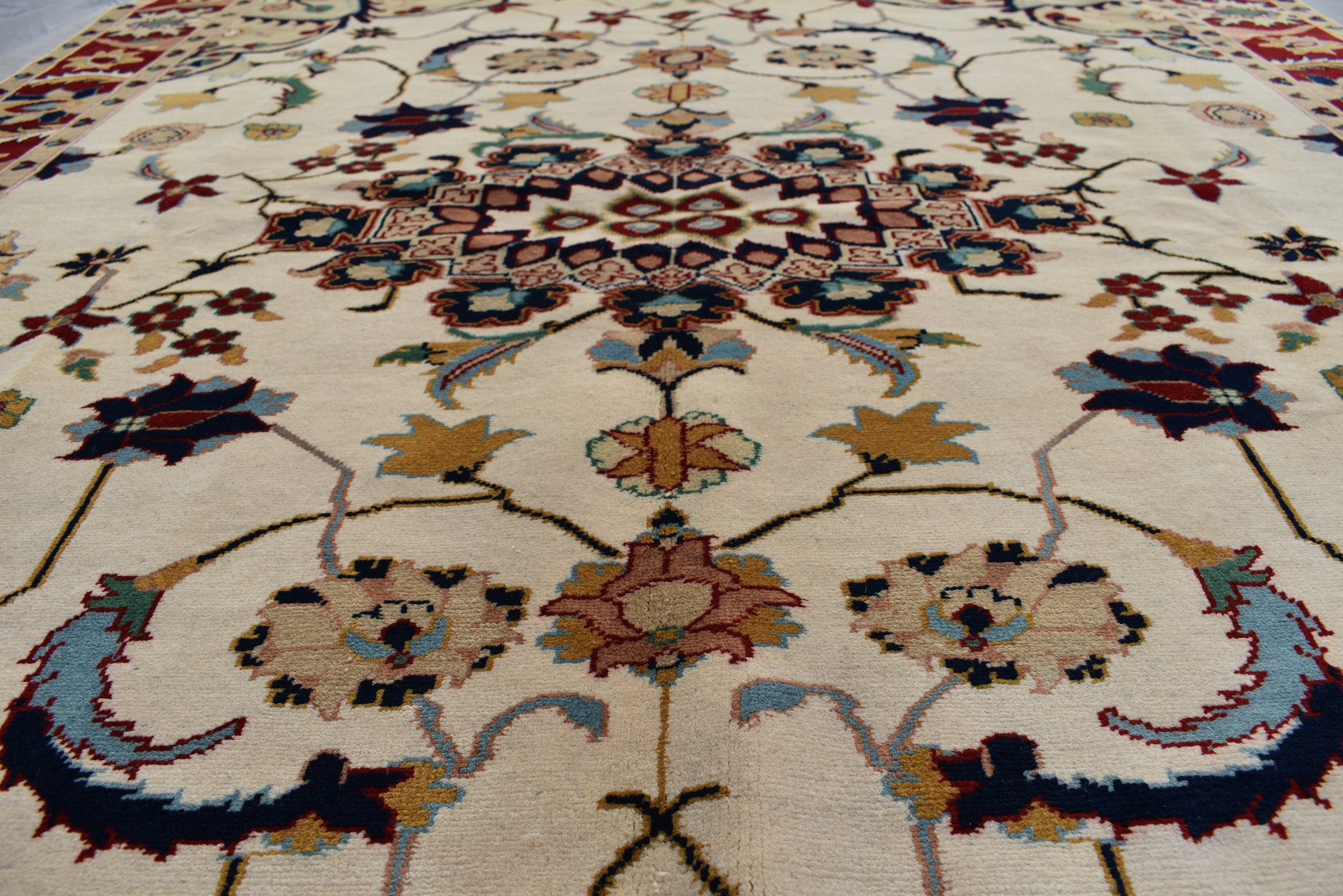 5x7Ft, Afghan Kashmiri Wool Rug | High Pile Soft Wool Tribal Floral Carpet | Handmade Turkoman Oriental Area Rug for Living Room, Bedroom