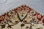 5x7Ft, Afghan Kashmiri Wool Rug | High Pile Soft Wool Tribal Floral Carpet | Handmade Turkoman Oriental Area Rug for Living Room, Bedroom