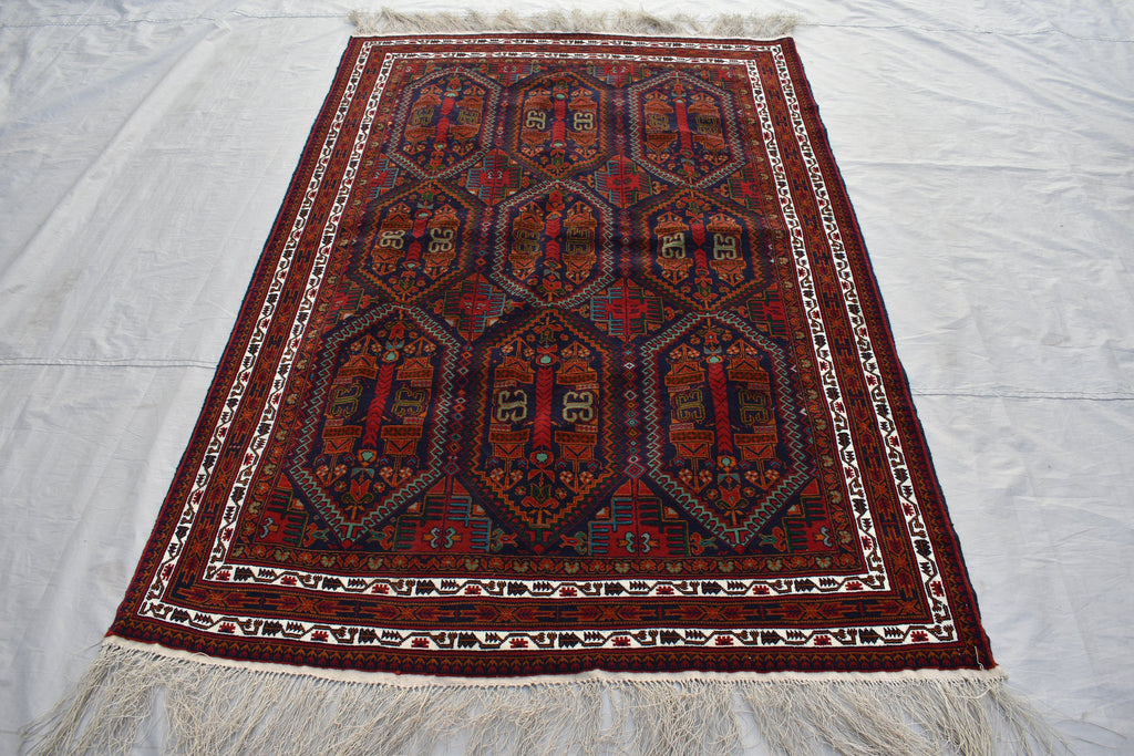 6.4x4.2 Ft, Stunning fine quality Handmade Ali Khoja Afghan rug, Vintage rug 6x4, Collectible Rug, Rugs For Living Room, Wall Hanging Rug