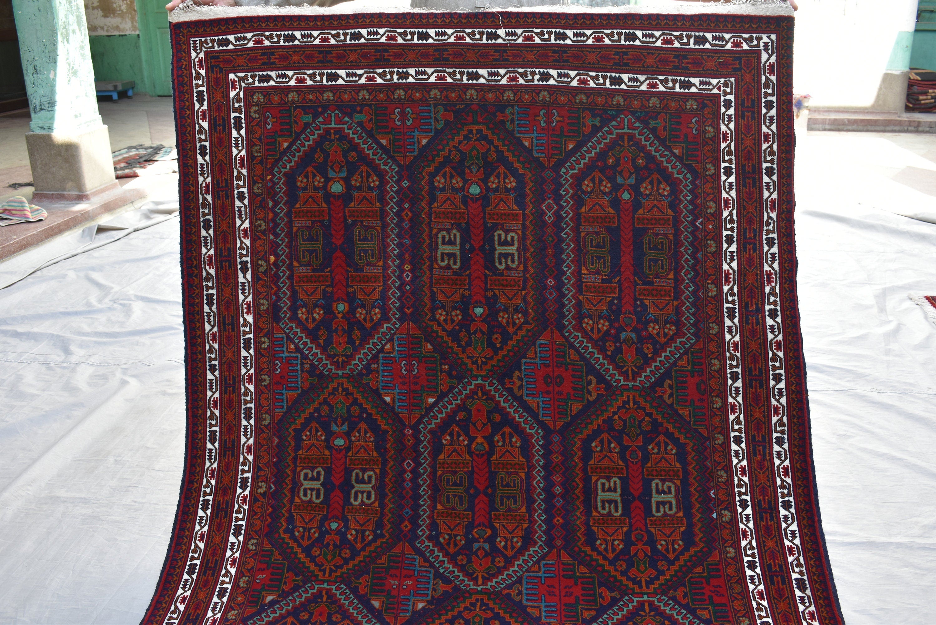 6.4x4.2 Ft, Stunning fine quality Handmade Ali Khoja Afghan rug, Vintage rug 6x4, Collectible Rug, Rugs For Living Room, Wall Hanging Rug