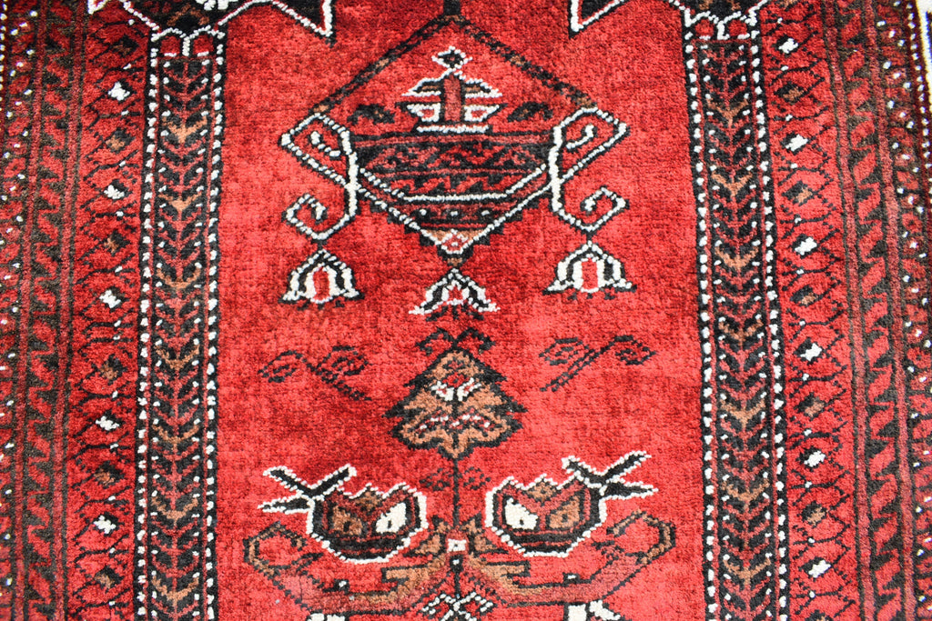 4.2 x 2.9 Vintage Prayer Rug Fine Quality Tribal Prayer Rug Oriental Turkmen Area Rug Handmade Wool Rug Muslim Prayer Carpet