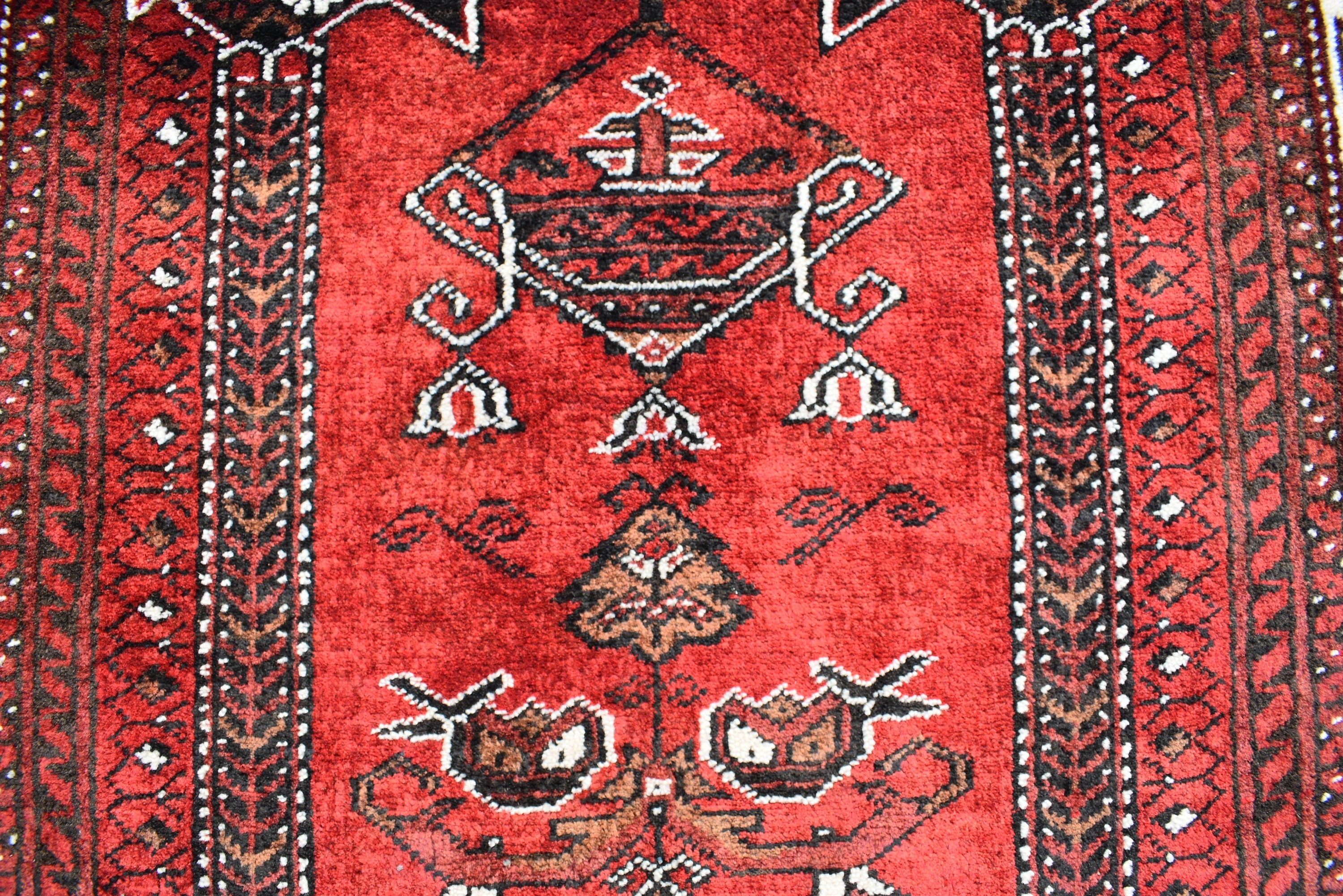4.2 x 2.9 Vintage Prayer Rug Fine Quality Tribal Prayer Rug Oriental Turkmen Area Rug Handmade Wool Rug Muslim Prayer Carpet