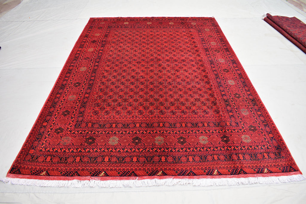 Afghan Bukhara Mowri rug 9.8 x 6.6 Ft High Quality Turkmen Handmade Tekke Ersari rug Vintage Rug In Excellent Condition Oriental Afghan Rug