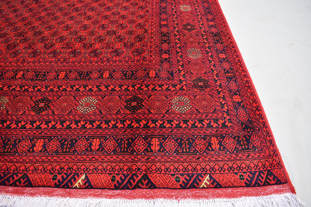 Afghan Bukhara Mowri rug 9.8 x 6.6 Ft High Quality Turkmen Handmade Tekke Ersari rug Vintage Rug In Excellent Condition Oriental Afghan Rug