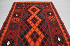 4.9 x 3.1 Ft Geometric Afghan Kilim Rug Afghan Hand Knotted Wool Tribal Antique Turkmen Rug Living Room Rug