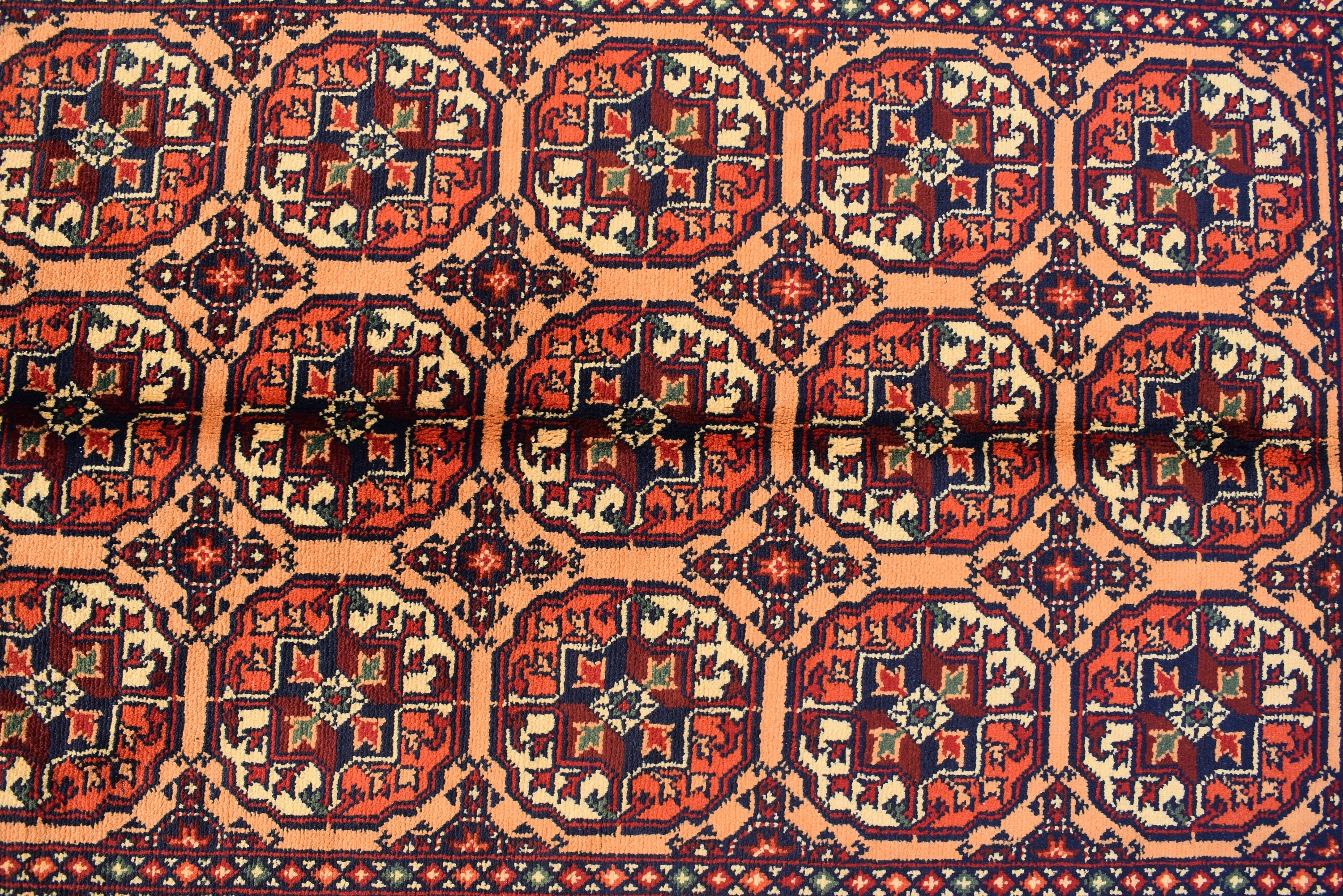 Hand-Knotted Afghan Bokhara Rug 4.10x3.3ft – High-Quality Tribal Wool Area Rug | 3x5 Oriental Afghan Rug | Living Room or Entryway Decor