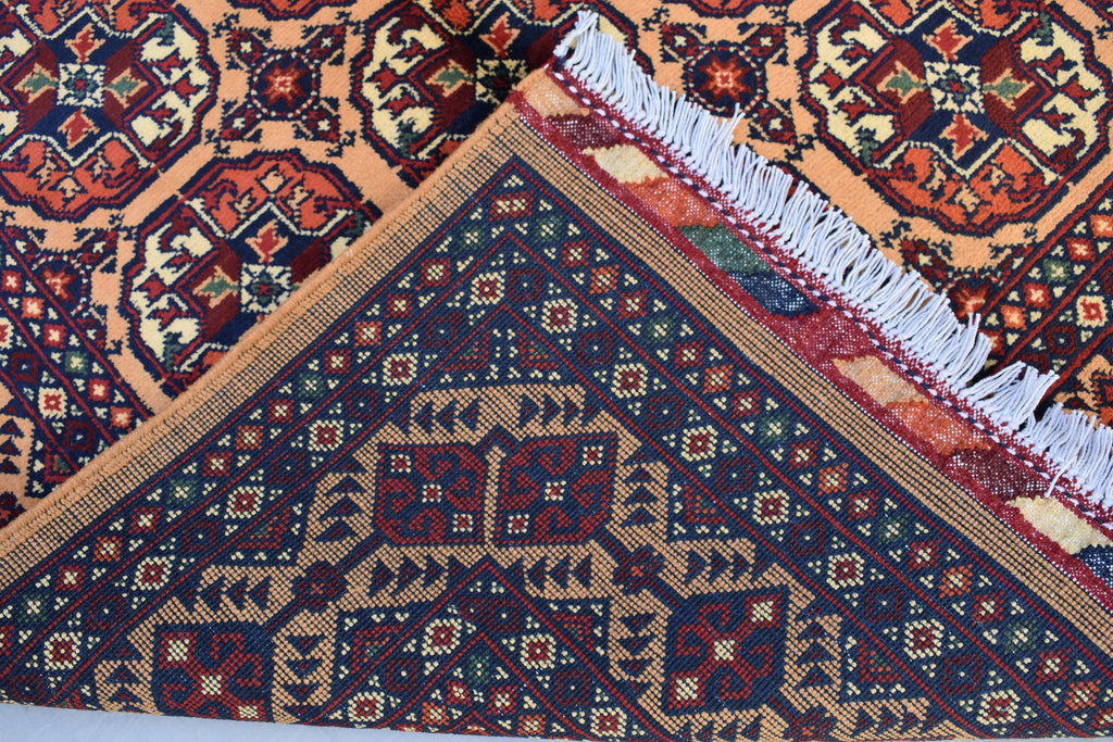 Hand-Knotted Afghan Bokhara Rug 4.10x3.3ft – High-Quality Tribal Wool Area Rug | 3x5 Oriental Afghan Rug | Living Room or Entryway Decor