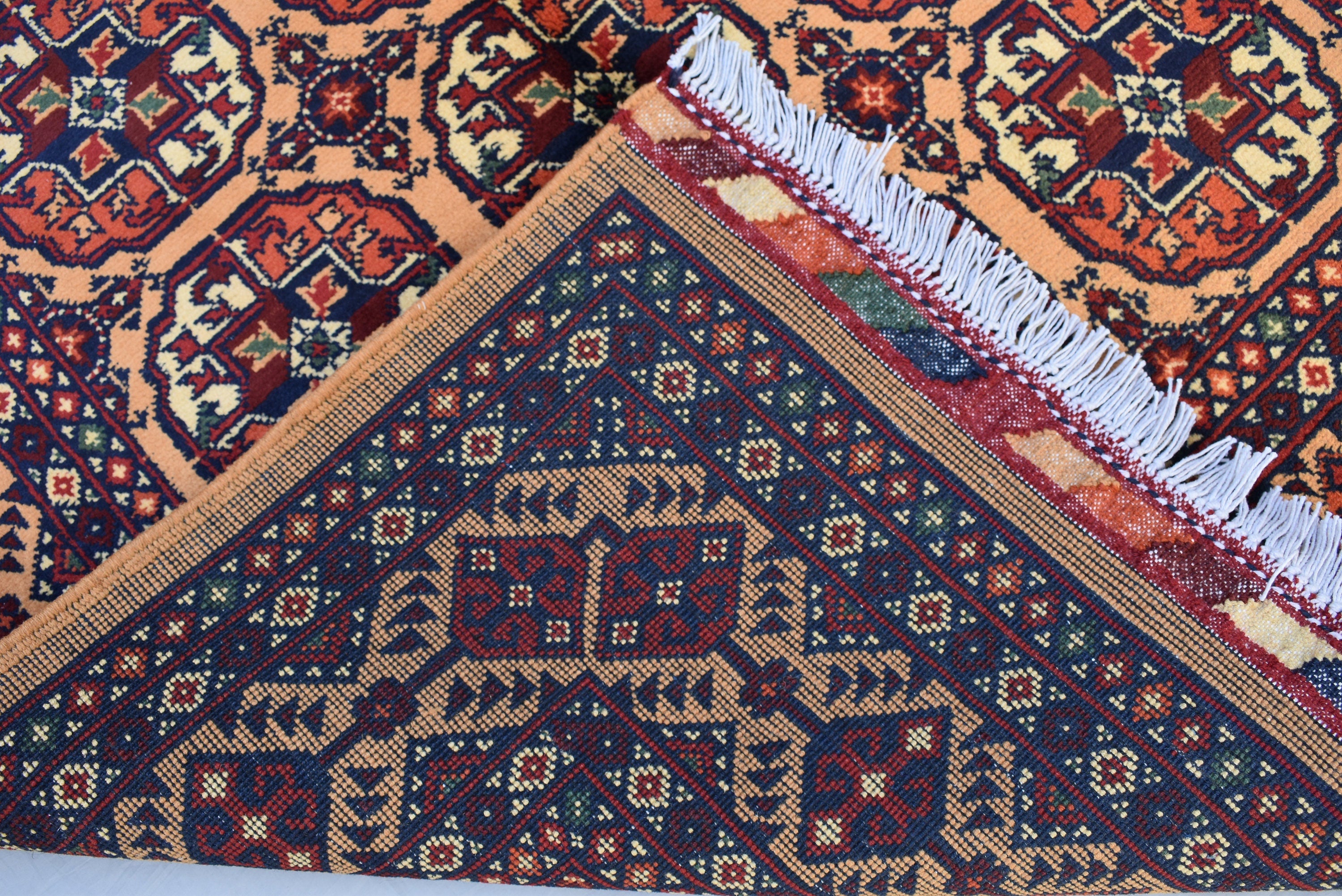 Hand-Knotted Afghan Bokhara Rug 4.10x3.3ft – High-Quality Tribal Wool Area Rug | 3x5 Oriental Afghan Rug | Living Room or Entryway Decor