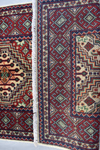 Small Afghan rug 2x4ft, Turkmen Handwoven Wool Area Rug, Small Hallway Runner, Vegetable Dyed Rug, Perfect for Home Entrance Way, Corridor